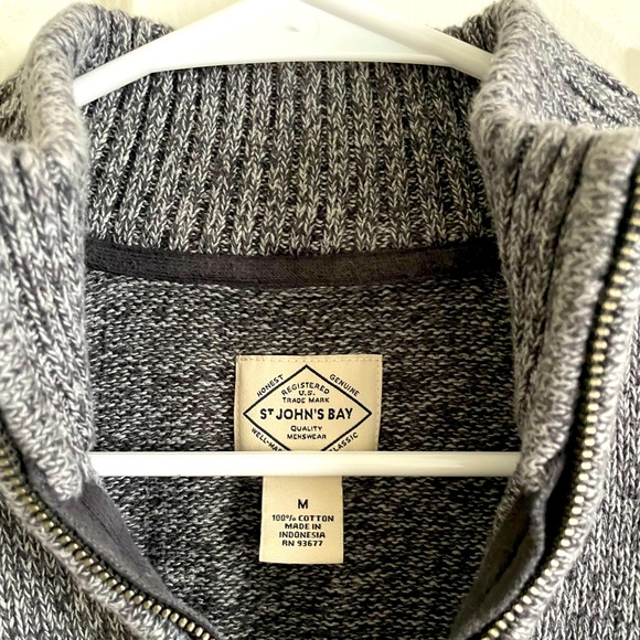 St Johns Bay Cotton Mock Neck Sweater - Medium - Picture 3 of 4